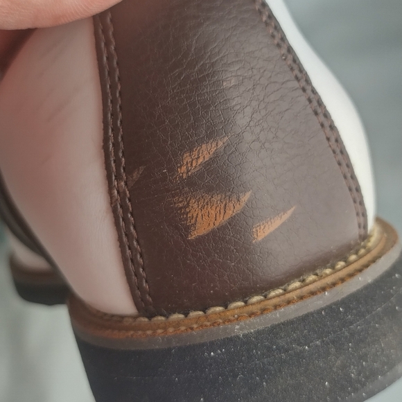 Dunlop Dry Classic Saddle Mens Leather Golf Shoes Size 9 M4750C White and Brown - Picture 12 of 16